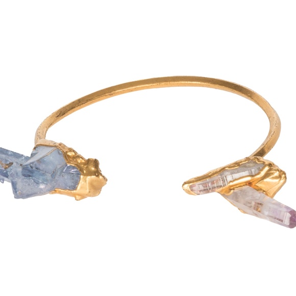 Amethyst Aqua Aura Crystal  Infinity Bracelet - Picture 2 of 2